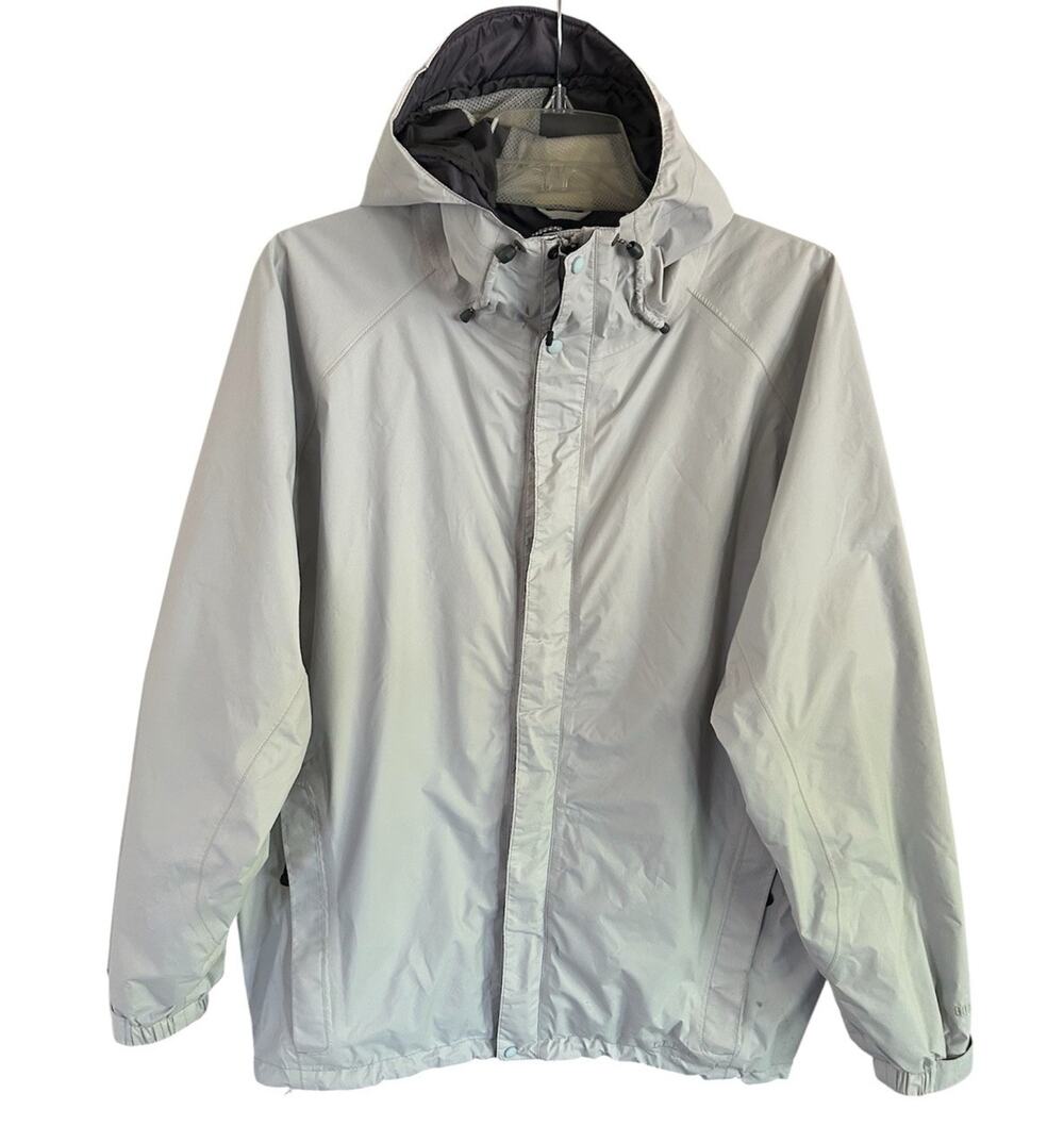 LL Bean GoreTex Rain Jacket Mens XXL Tall Hooded Waterproof Hiking Shell Gray